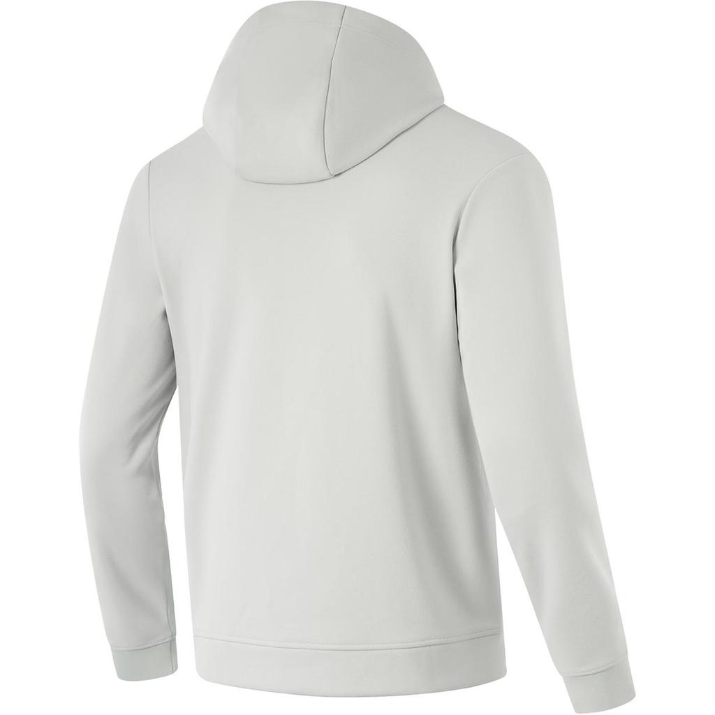 Li-Ning Knitted Solid Color Warm Fleece Hooded Zip-Up Sweatshirt Men tops Water-Droplet-Gray AWDU577-6