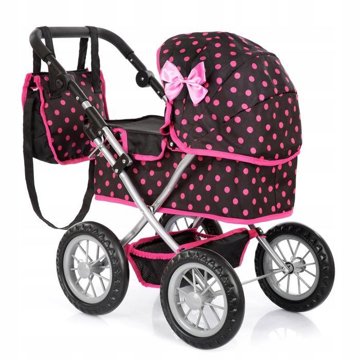 Poussette landau pour poupée, pliable, poignée réglable, sac inclus – roues gomme, gondole 41 cm (KP0261G)