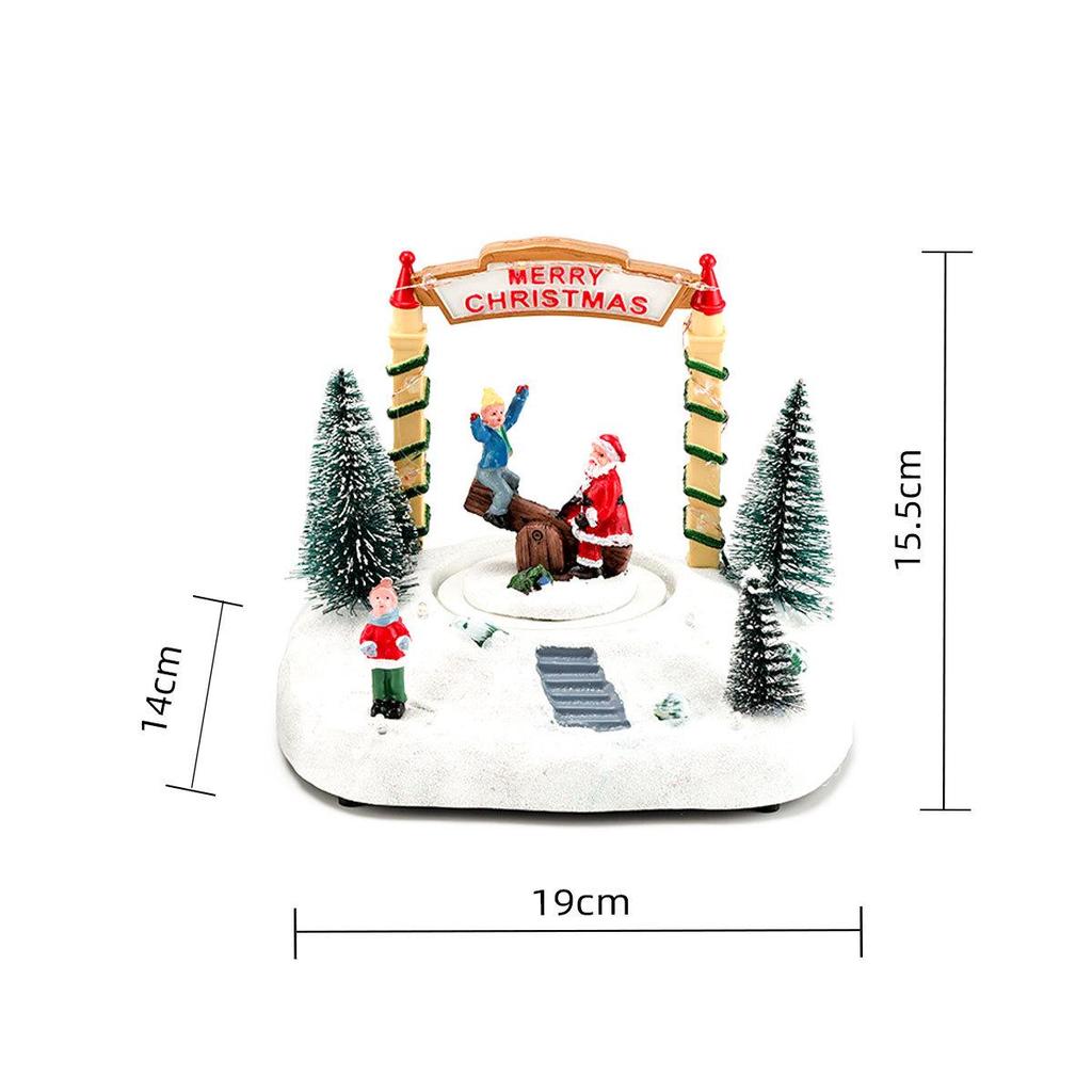 Harz Luminous Rotierende Spieluhr: Weihnachts-Schneeszene Schmuckstück Geschenk