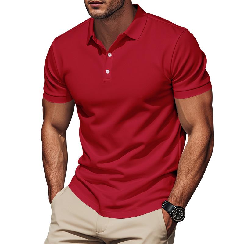 Men's Simple Quick-Drying Polo POLO Shirt Golf Type Men's Gentleman Loose Breathable Lapel Short Sleeves