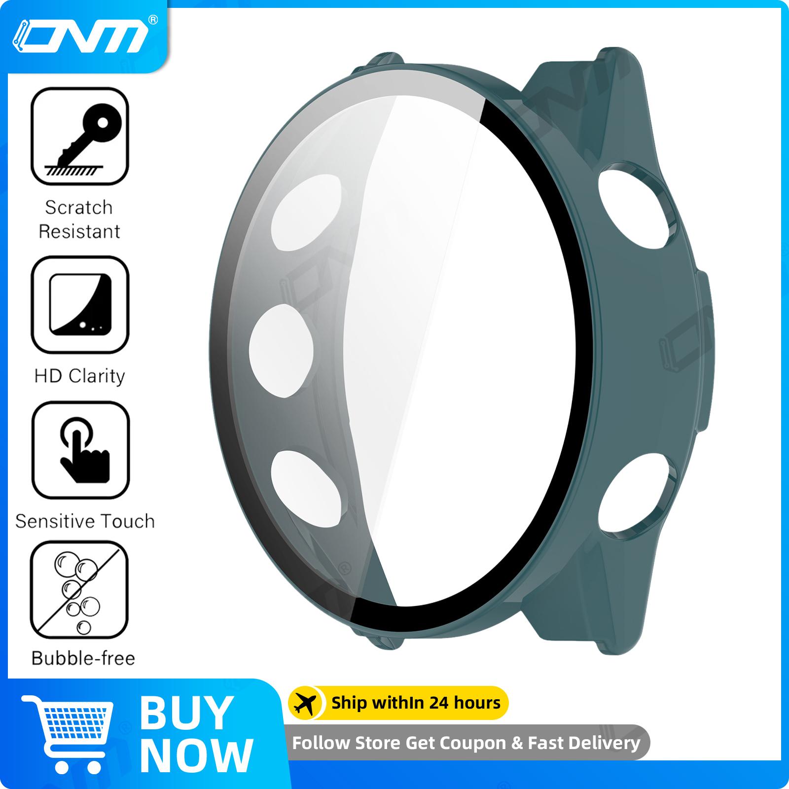 

Скло+Чохол для Garmin Forerunner 970 570 42мм 47мм Загартоване Скло Захисна Плівка на Екран та Твердий ПК Захисний Бампер Аксесуари Garmin 570 47mm зелений