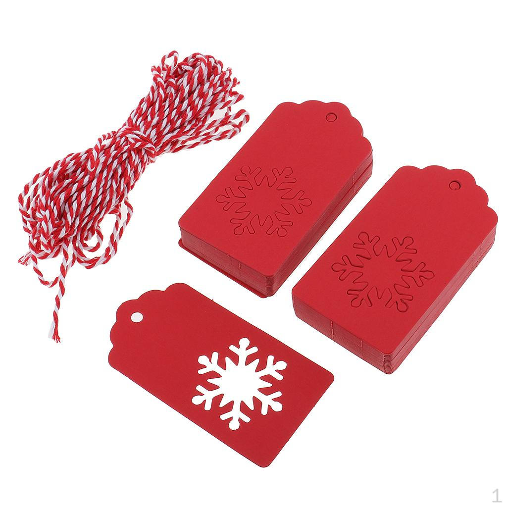 

100 Pcs Gift Tag Paper Tags er Labels With Thread Price Signs Pendant червоний