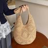 Premium woven bag women's large-capacity new versatile shoulder crossbody seaside beach bag