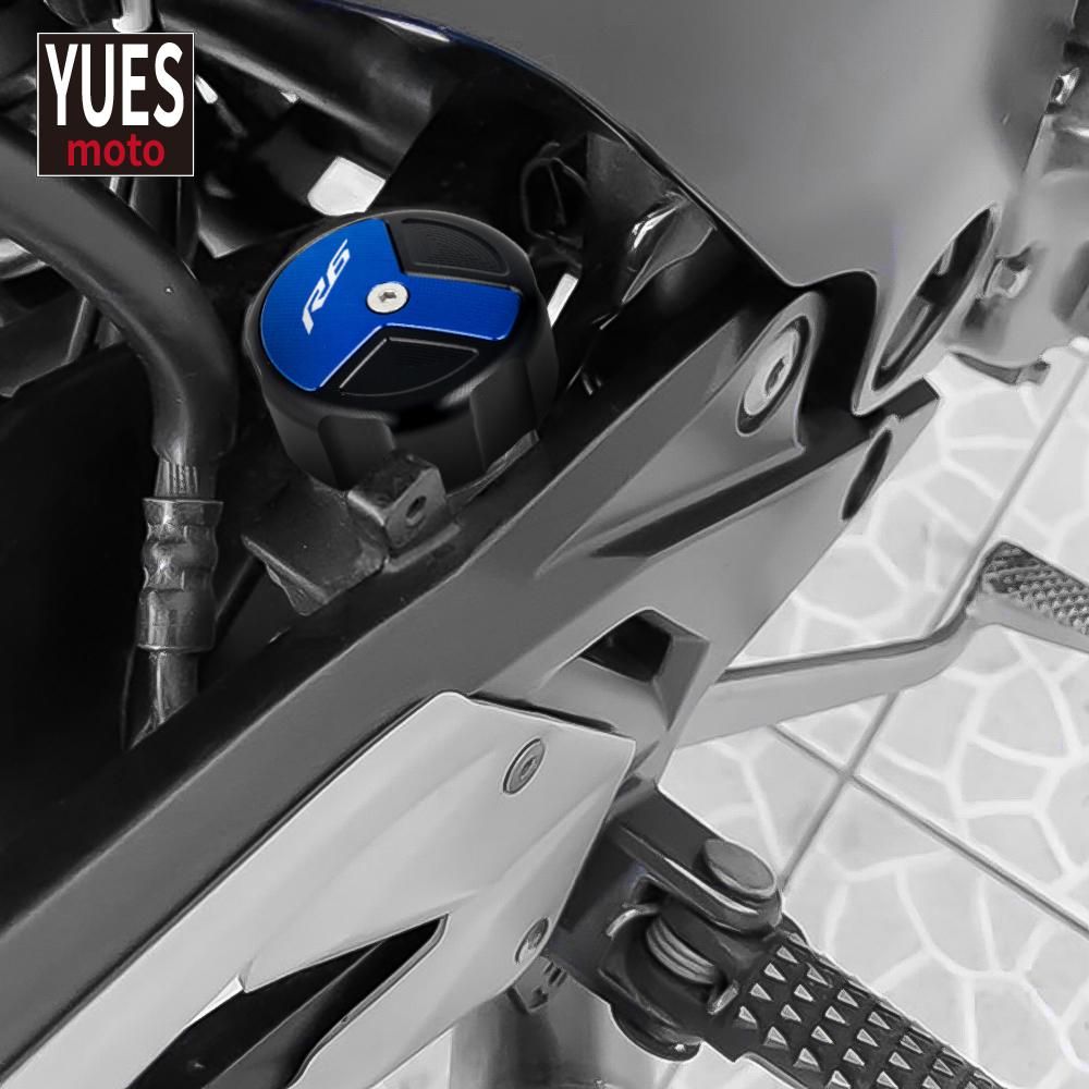 Motorcycle Accessories Rear Brake Fluid Reservior Cover Oil Cap NEW For YAMAHA R6 YZF R6 2000-
