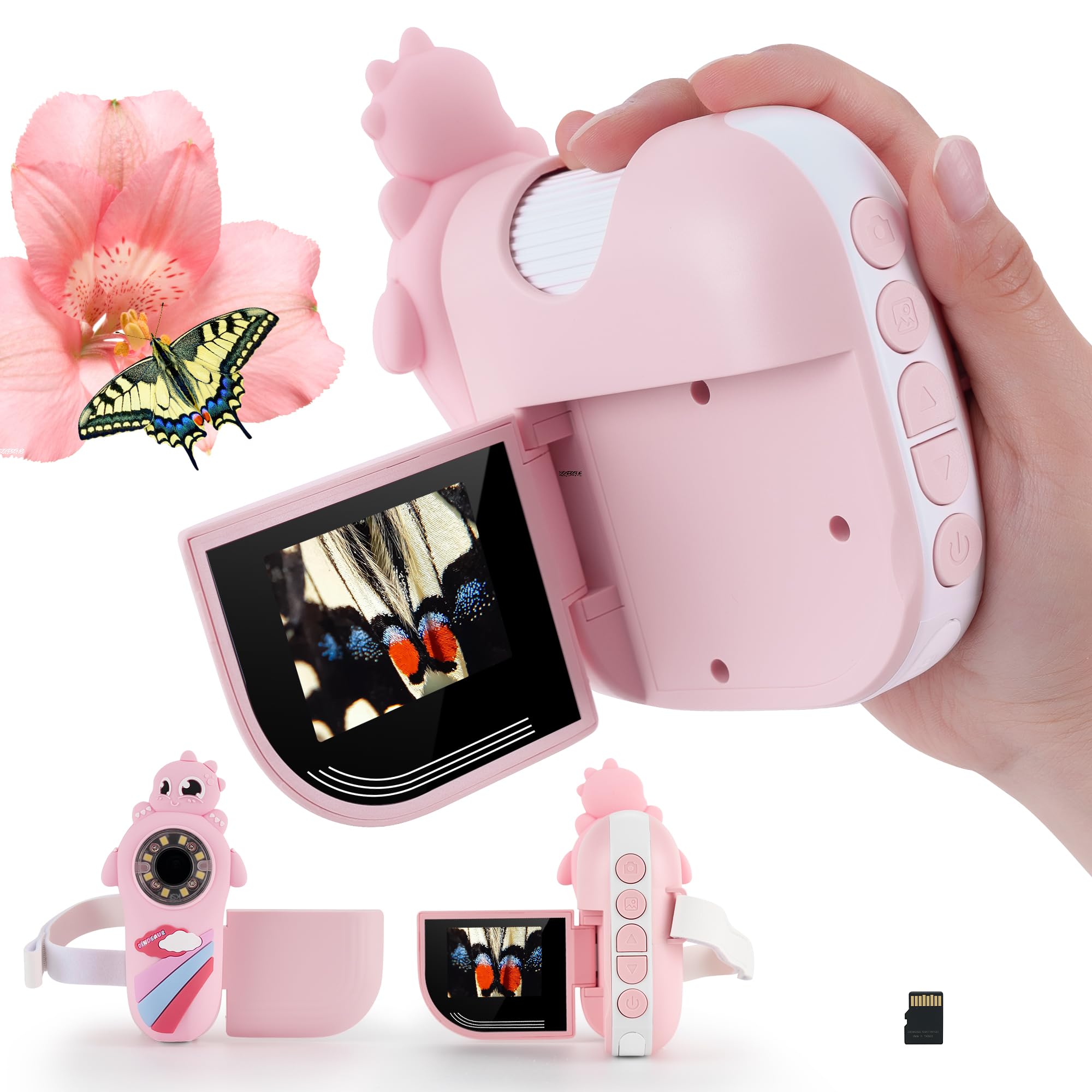 

TINYLENS Динозавр Цифровой Наблюдательный 1000x Карта 16 ГБ Возраст Подарок на День Рождения Микроскоп, Детская Игрушка, Увеличение, 2-дюймовый Экран, Включено, 4-10, (розовый) розовый