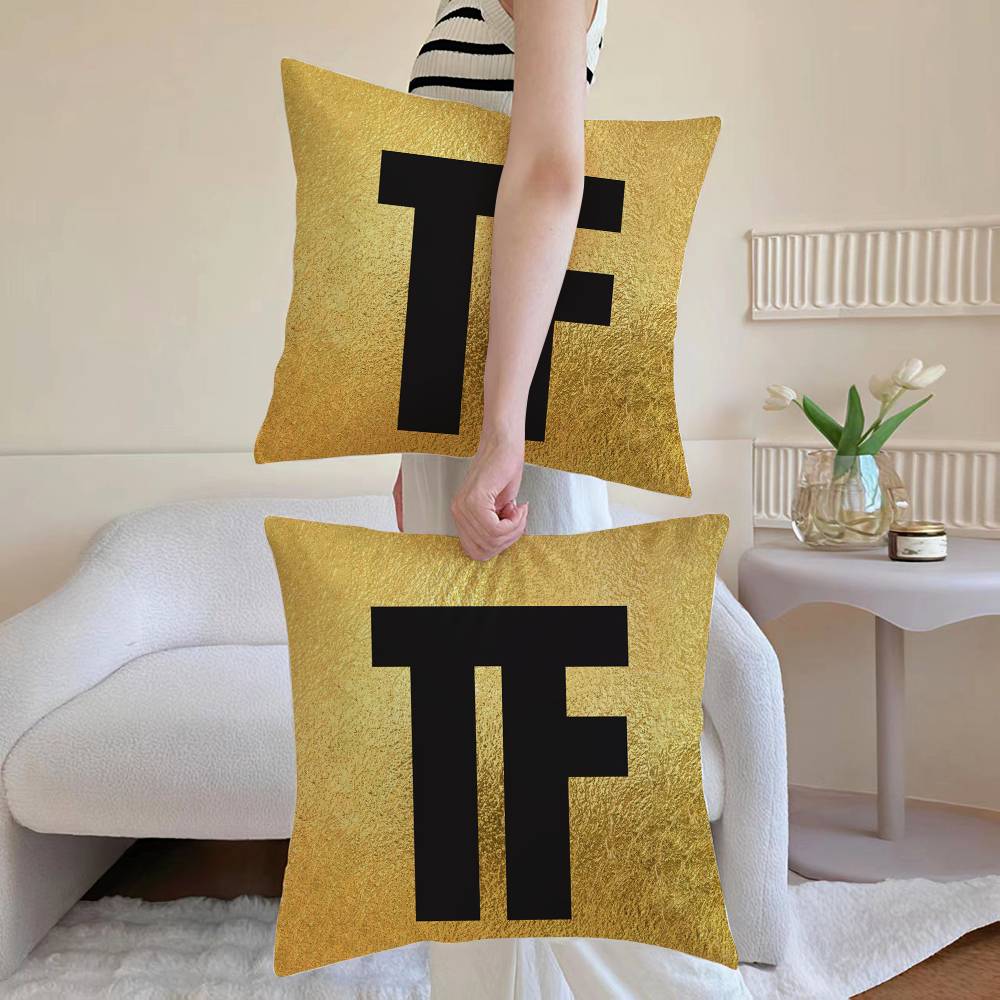 Luxury T-Tom F-Ford Pillow Case Anti-dustmite Pillowcase Invisible Zipper Silky Sofa Cushion Cover