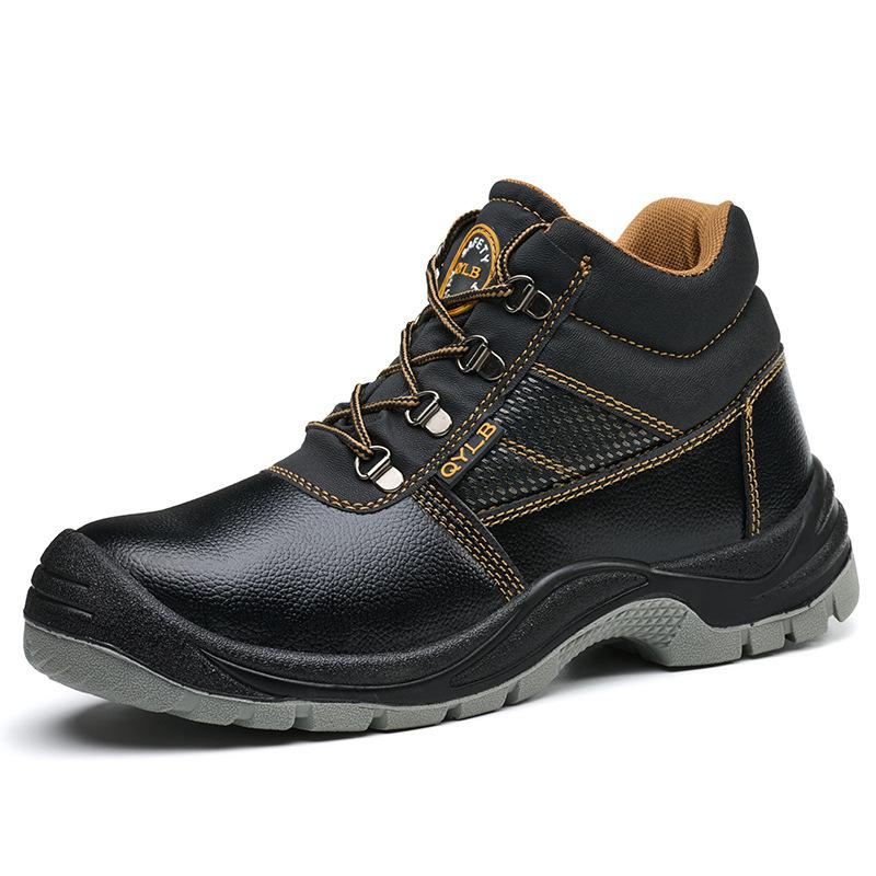 

Мода 2025 Новая мужская рабочая обувь со стальным подноском, защита от раздавливания и прокола, строительная защитная обувь с язычком, водонепроницаемая, износостойкая обувь 36