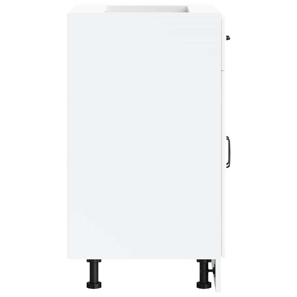 Vidaxl Kitchen Base Cabinet, Kalmar, White, Wood-based Material