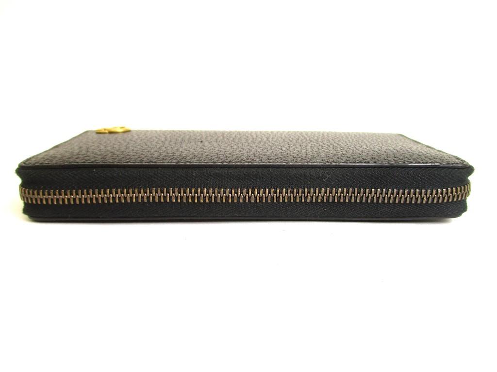 Auth GUCCI Marmont GG Black Leather Round Zip Long Wallet #9800  Refurbished