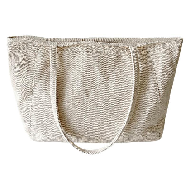 Bag Women's 2025 New Large Capacity Korean Version Twill Canvas Bag Commuter Shoulder Portable Casual Women's Bag