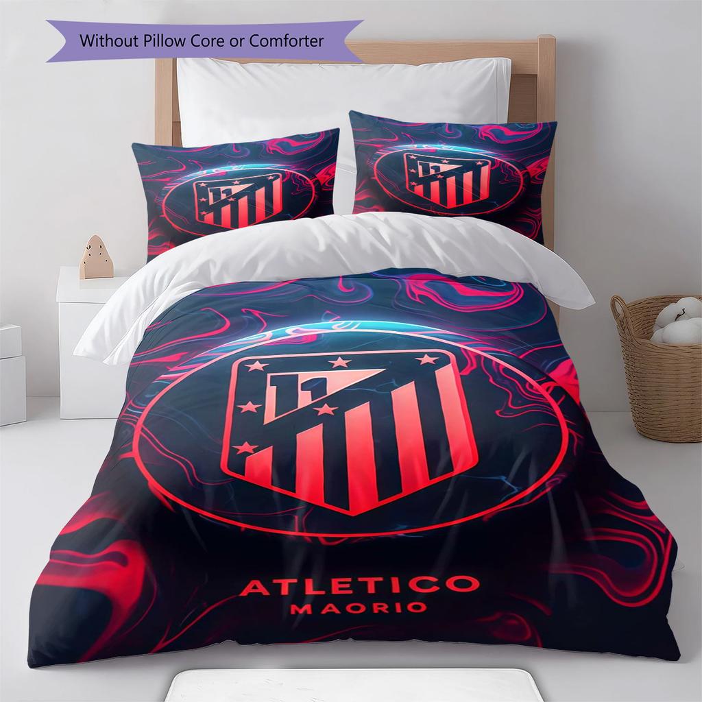 Juego de Edredón Ropa de Cama Atleti Funda de Edredón Funda de Almohada Decoración del Hogar Regalo de Cumpleaños (1 * funda nórdica + 2 * fundas de almohada, sin núcleo)