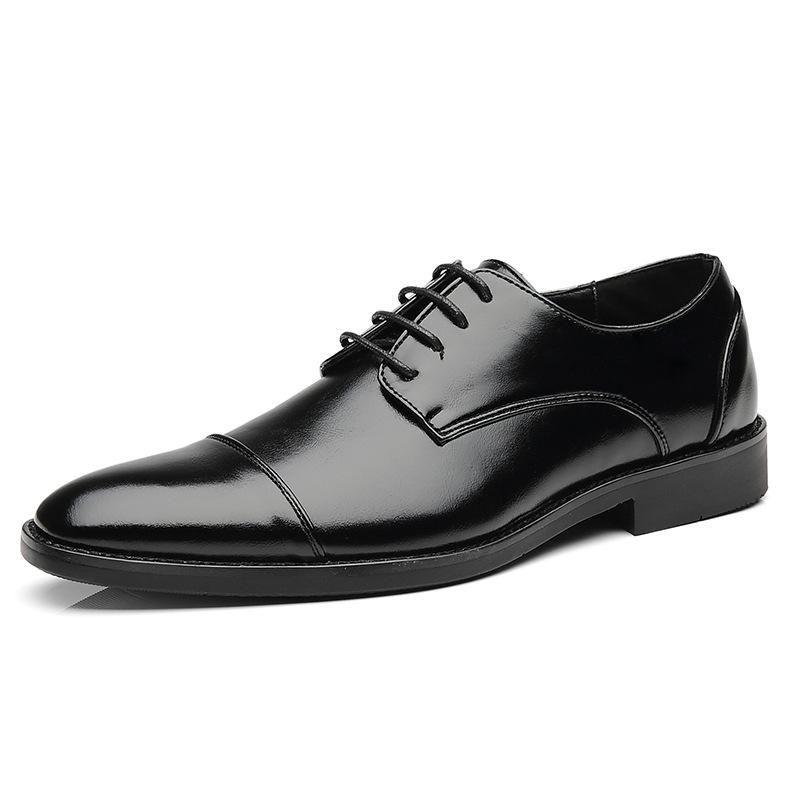Fashion Men's Business Leather Shoes Men Classic Derby Shoe Dress Office Mens Lace-up Outdoor Wedding Party Flats