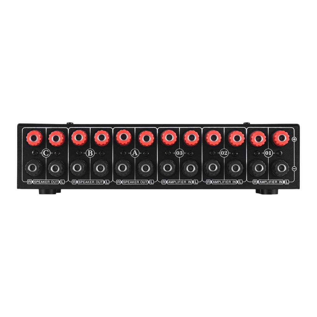 AMP Speaker Selector 300W Powered Speaker Splitter for Home Audio OUT Switcher Selector Plug and Stereo Sound Quality Switch, 1-Channel Systems, 3/3
