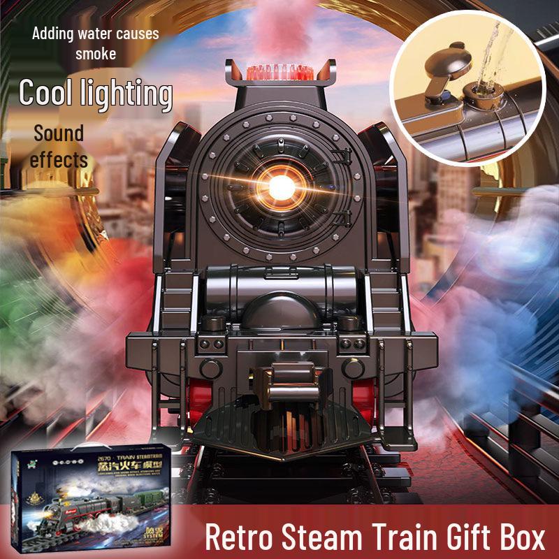 Retro Zestaw Torów Kolei Parowej - Elektryczna Zabawka dla Dzieci