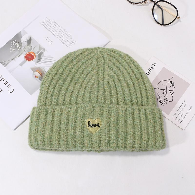 Embroidered Hat for Women In Autumn and Winter Casual Versatile Knitted Hat Ear Protection and Warmth Thickened Wool Hat Trendy and Cold Hat
