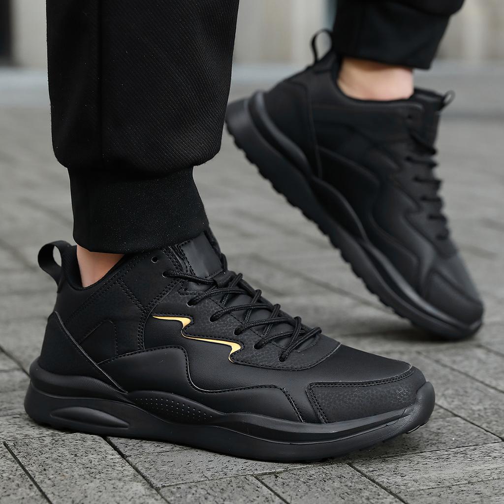 TUINANLE Men Platform Sneakers Mens Winter Plush Snow Shoes