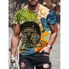 Funny Planet Pattern T Shirt For Men Retro Knight 3D Printed Tees Summer Casual Short Sleeve Round Neck Tops Loose T-Shirts