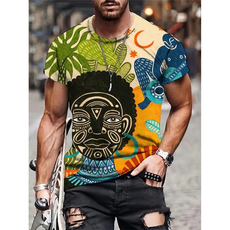 Funny Planet Pattern T Shirt For Men Retro Knight 3D Printed Tees Summer Casual Short Sleeve Round Neck Tops Loose T-Shirts