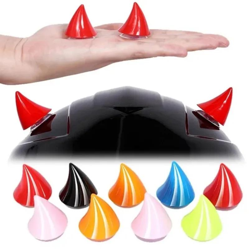 2-1pcs Helmet Short Devil Horns Decoration Stickers Motorcycle Bicycle Helmet Styling DIY Rubber Decor Headwear Accessories