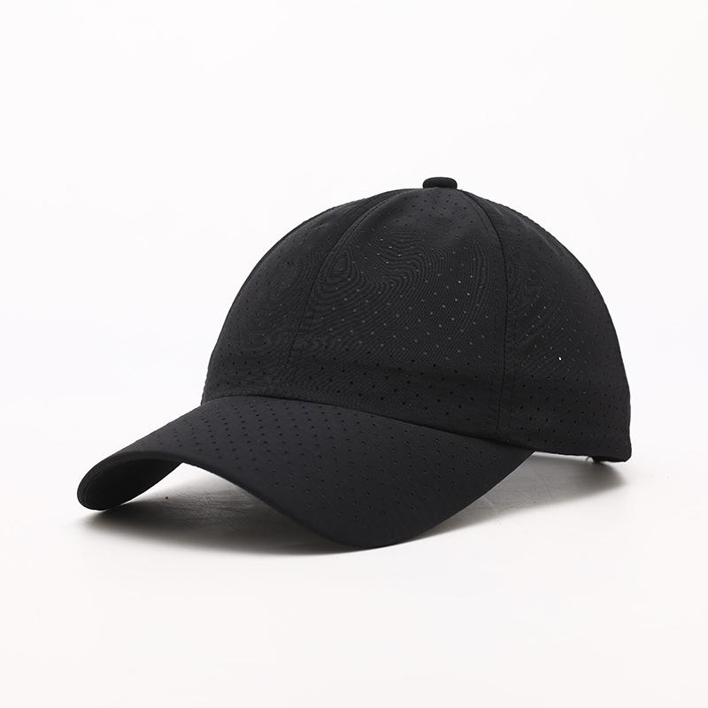 Perforated Baseball Cap With Custom Logo Text Print, Lightweight Quick Dry Running Cap, Adjustable Golf Tennis Hat