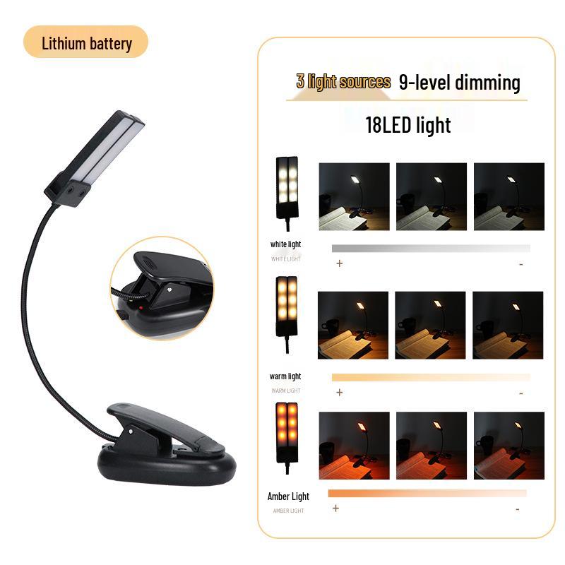 Compact Dual-Use Table & Sheet Music Lamp with Eye Protection for Dorms, Pianos, and Violin Stands