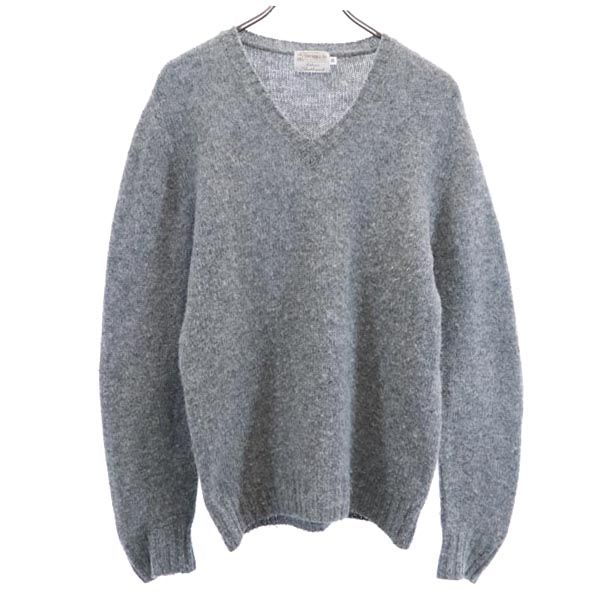 Made In the UK Long Sleeve V Neck Sweater 36 Gray Knit Men's Used
