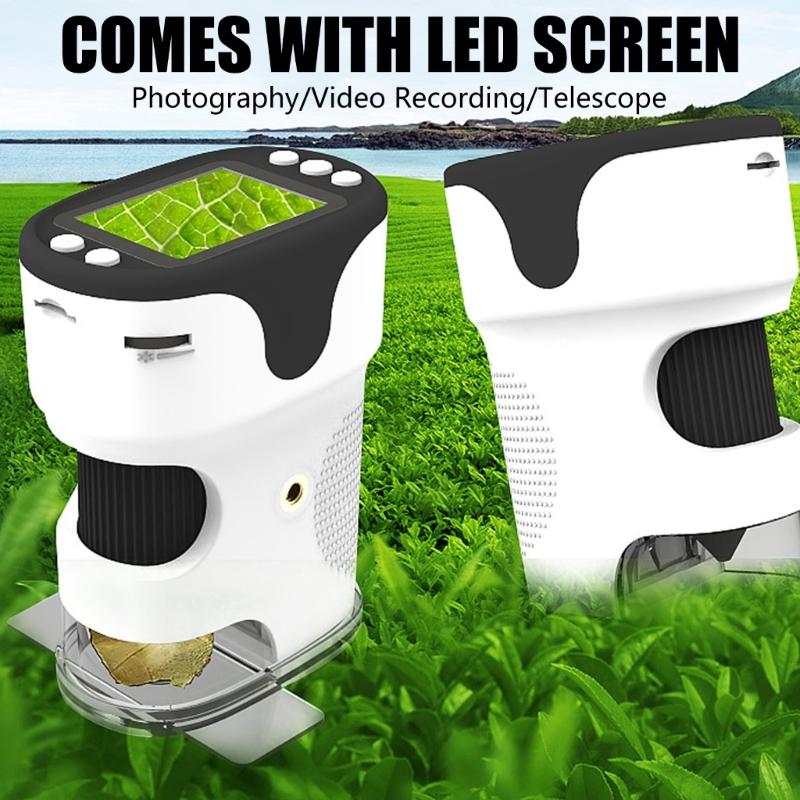 Portable LED Light Microscope Featuring Large Screen & 32G Memory Compact Handheld Microscope for Students & researcher
