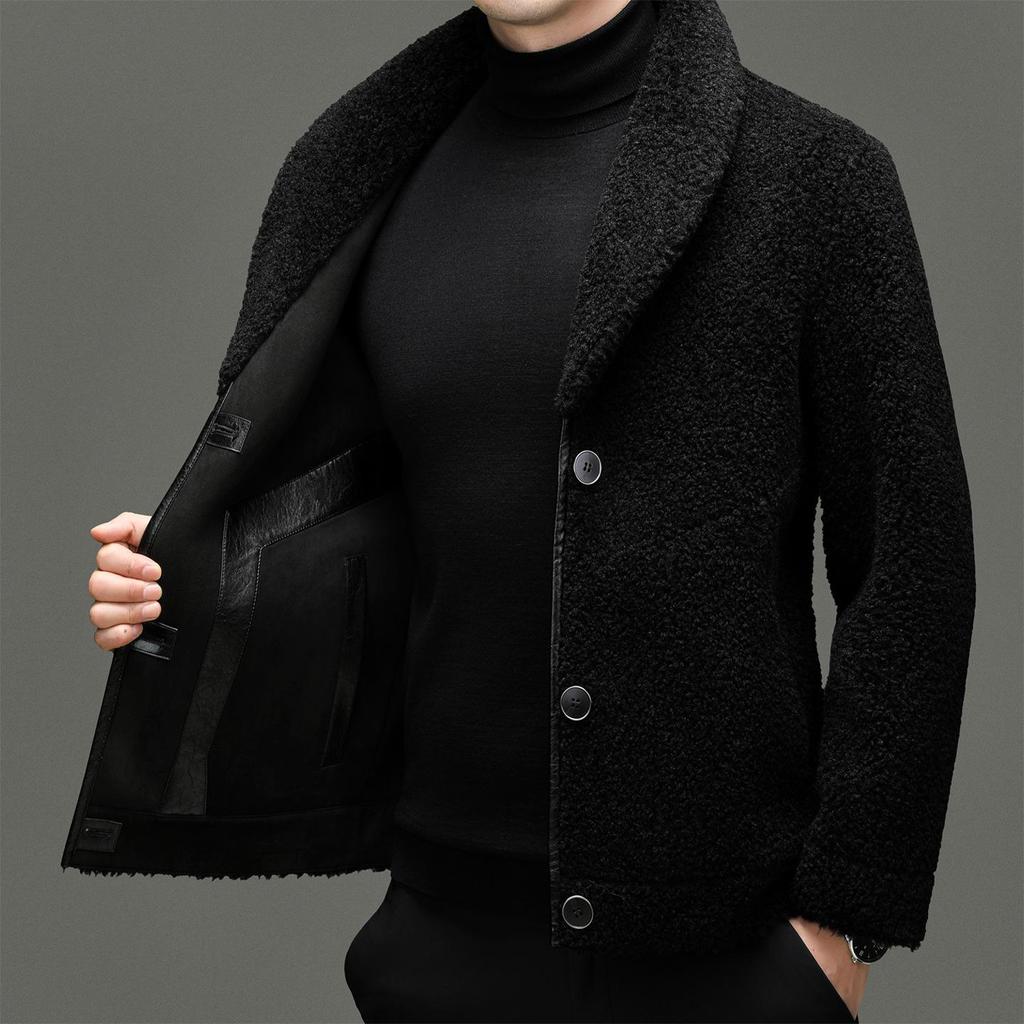 Men's Double-sided Sherpa Fleece Jacket 2025 - Winter Casual Mid-aged & Young Style, Thick and Warm Outerwear