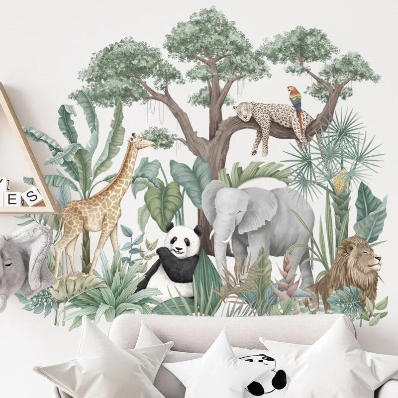 Panda Wall Stickers Cute Animal Wall Ecological Decals for Living Room Bedroom Background Wall Decoration