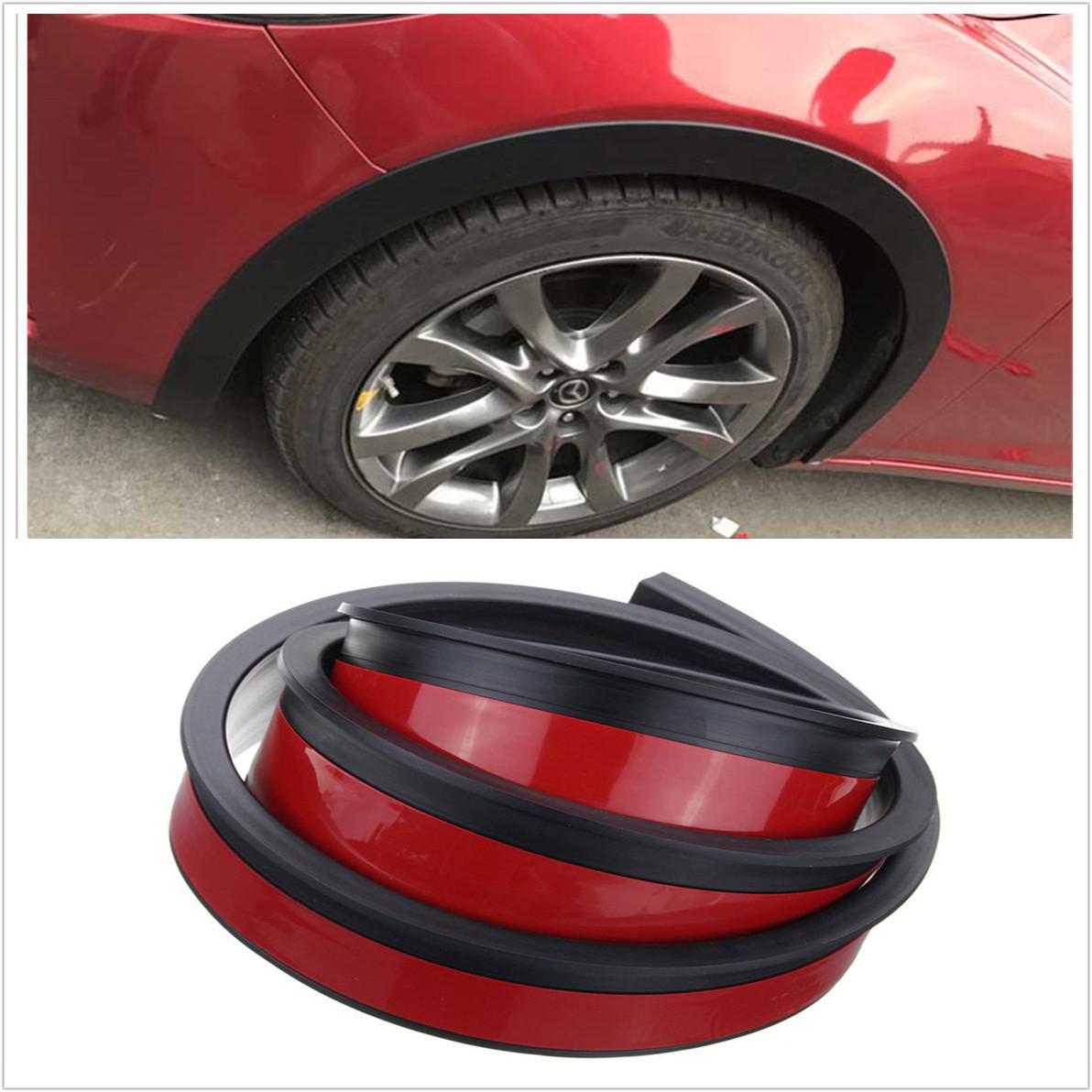 

New 2x 59 Universal Car Wheel Fender Flares Trim Protection Strip Rubber Black USA