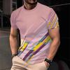 Casual Striped T-shirt Men's Short Sleeved Top for Summer