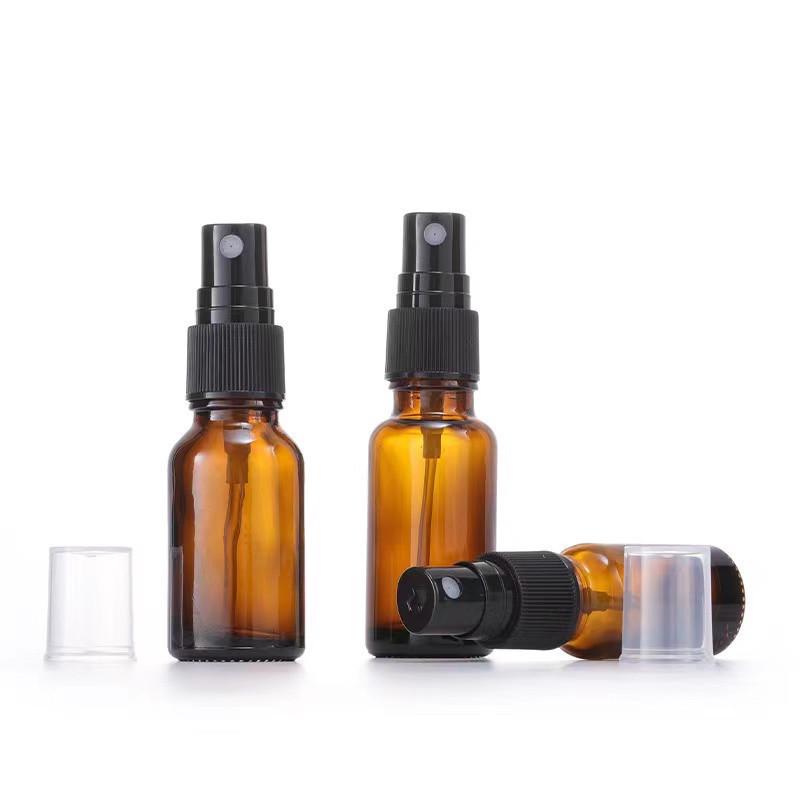 Brown Glass Serum Bottle, Light-Blocking, Portable Press-Top Skincare Toner Sample, Empty Essential Oil Refill Bottle