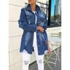 2026 New Arrival Women's Turn-Down Collar Denim Jacket, Single-Breasted Casual Coat - European & American Style
