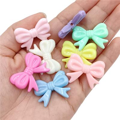 23*29mm 10Pcs For DIY Bracelet Necklace Jewelry Accessories Cute Candy Color Bow Loose Beads Jewelry Making Pendant Handmade Material