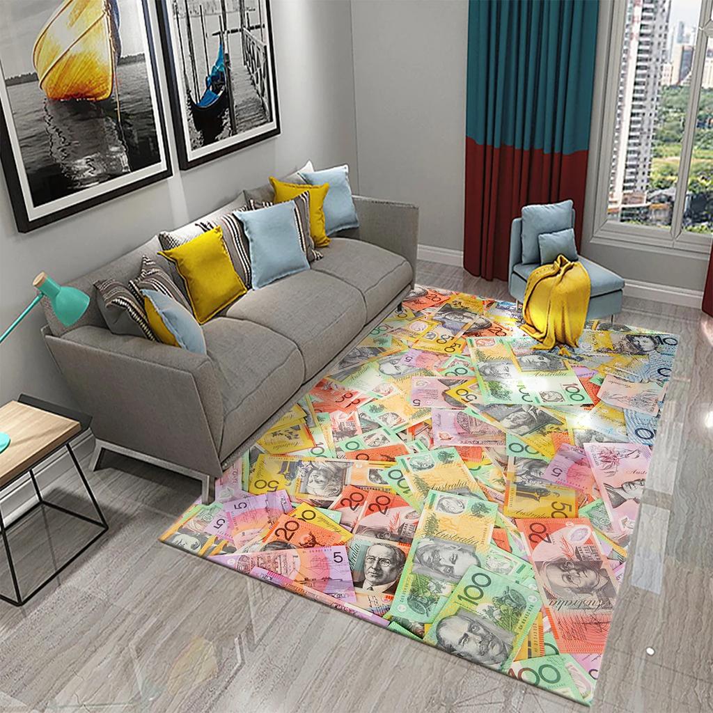 Dollar Money Pattern Carpet Hallway Entrance Doormat Living Room Floor Rugs Home Decor Kitchen Carpet Non-slip Bathroom Area Mat