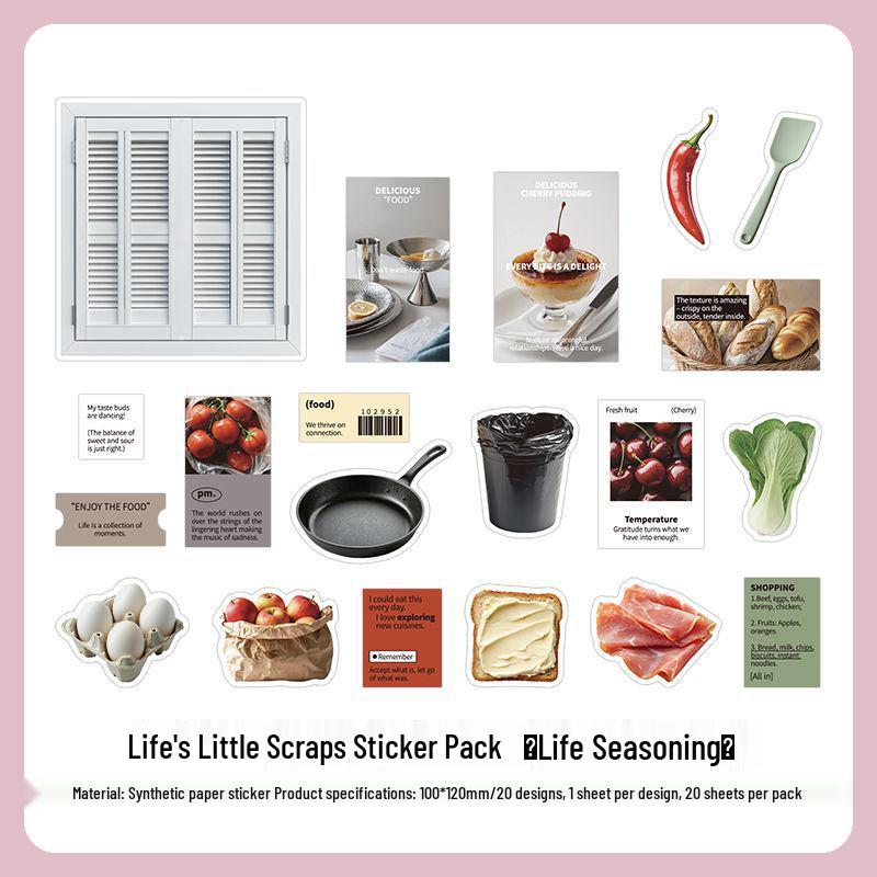 PaperMore Life Scraps Synthetic Paper Sticker Pack - Retro Journal Decor Material 4