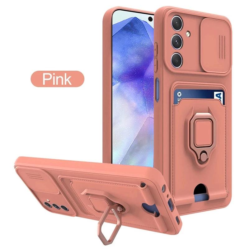 Ring Holder Card Slot Case For Samsung Galaxy A55 A54 A34 A24 A14 A35 A25 A15 A73 A53 A33 A23 A13 A72 A52 A32 A22 A71 A51 Cover