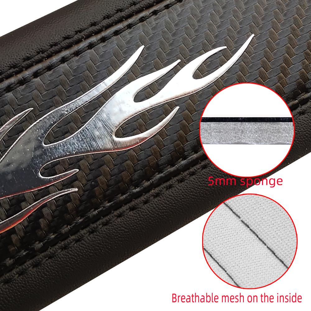 A Carbon Fiber PU Leather Flame Flash Blingbling Automotive Shoulder Strap Adorned with Automotive Upholstery Generic