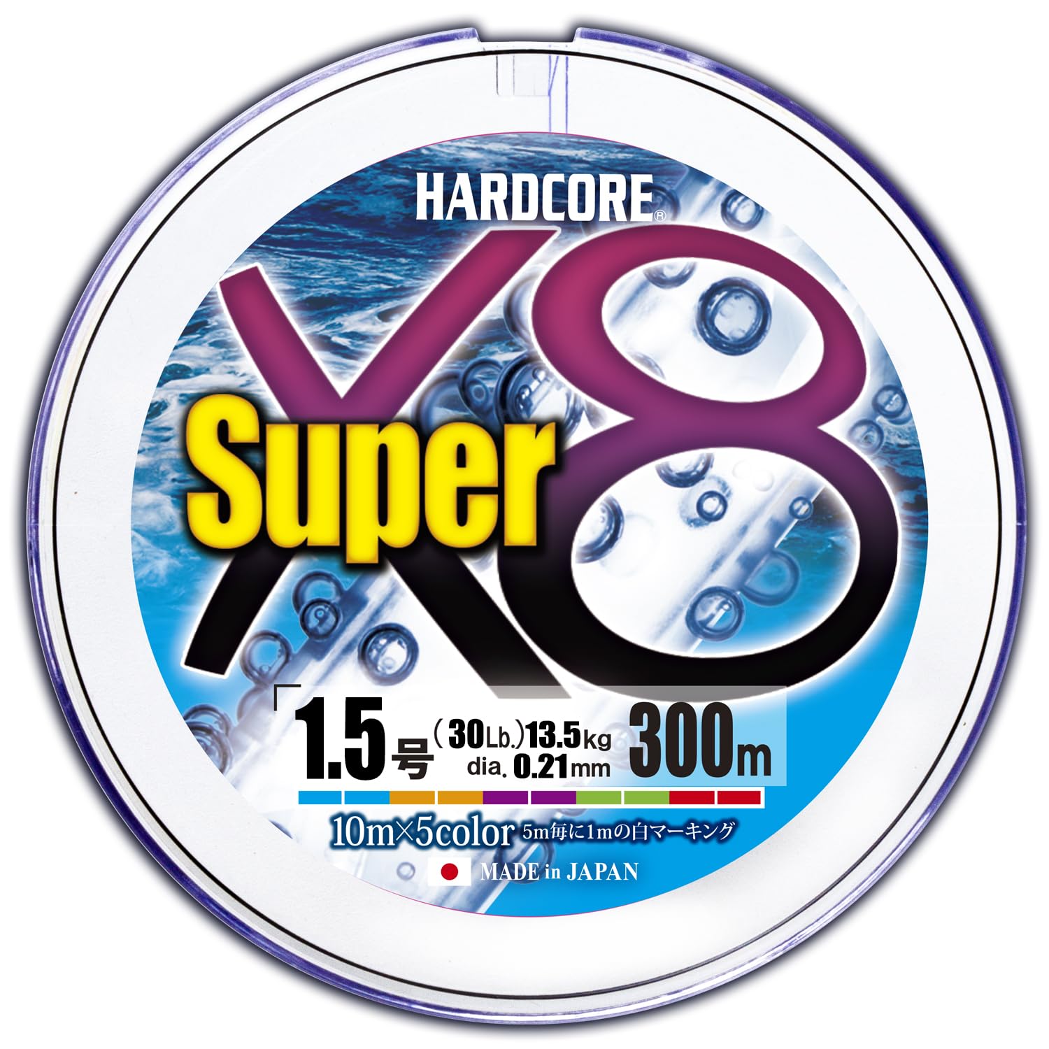 

DUEL HARDCORE Super X8 PE Fishing Line [High Strength, High Sensitivity] 1.5, 300m, 5 Colors, H4324-5C