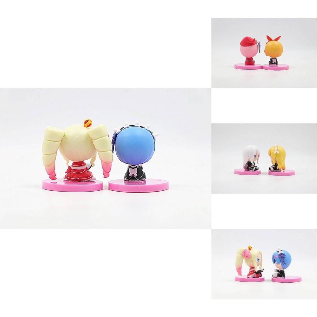 Adorable 8 Piece Sitting Rem And Ram Figure Set From Re Life In A Different World From Zero