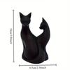 3D Printed Couple Cat Statue - Cute Black Abstract Modern Home, Valentine's Day Gift Suitable for Office Desk Decoration