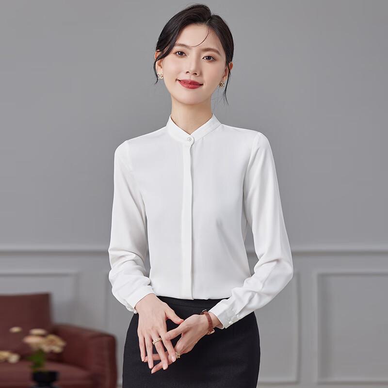 Women's Stand Collar Long Sleeve Professional Blouse