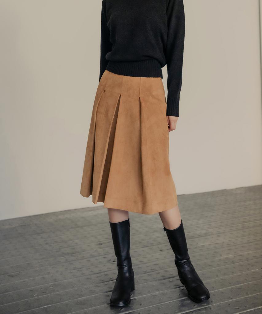 Hardcore Happiness Suede Pleats Skirt