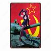 Russian Text Vintage Poster Girls Metal Tin Sign Home Bar Decor