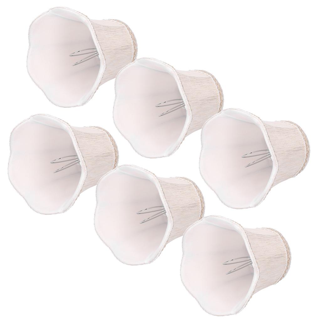 6 Stück Lampenschirm im europäischen Stil Stoff Lampenschirm Kronleuchter Wandleuchte Stoffbezug für Beleuchtung