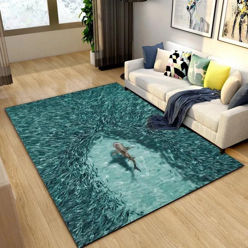 Beautiful Coastline Scenery Carpet for Living Room Bedroom Nursery Room,Outdoor Patio Garden Yard Decor Area Rug,Home Decor