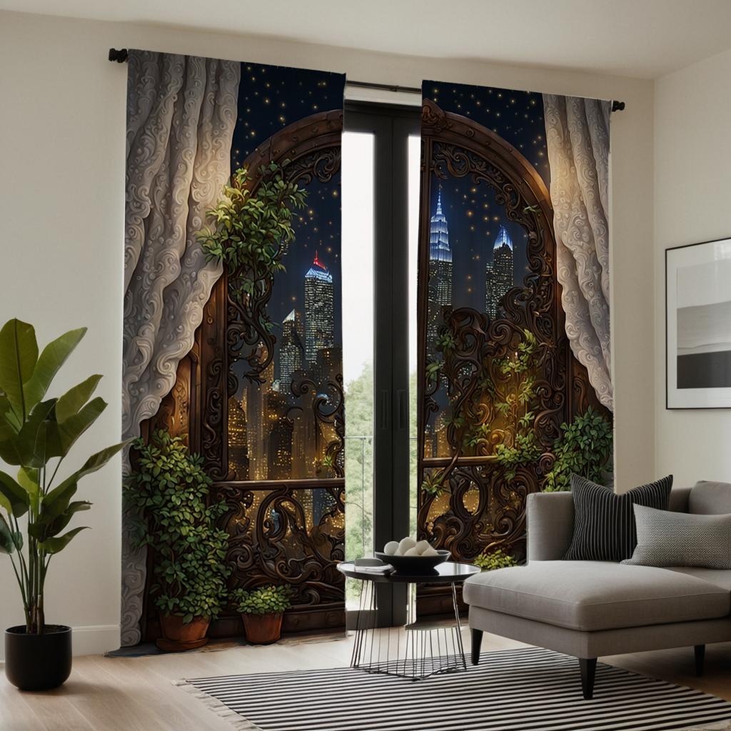 2 stück von HD digital schwarz Europäischen nacht vorhang hause dekoration stil dekoration wohnzimmer schlafzimmer tragen stange vorhang wirkung