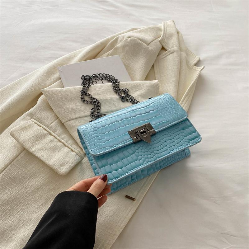 Chic Street Style Chain Bag For Women Perfect For Daily Outfits Medium Soft Pu Leather Small Square Purse