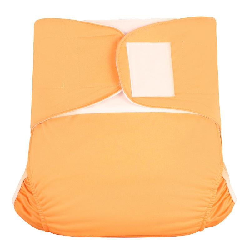 Plain Color Velcro Adult Cloth Diapers Reusable Elderly Washable Diapers Breathable Incontinence Pants Without Insert XXLsize Suede cloth