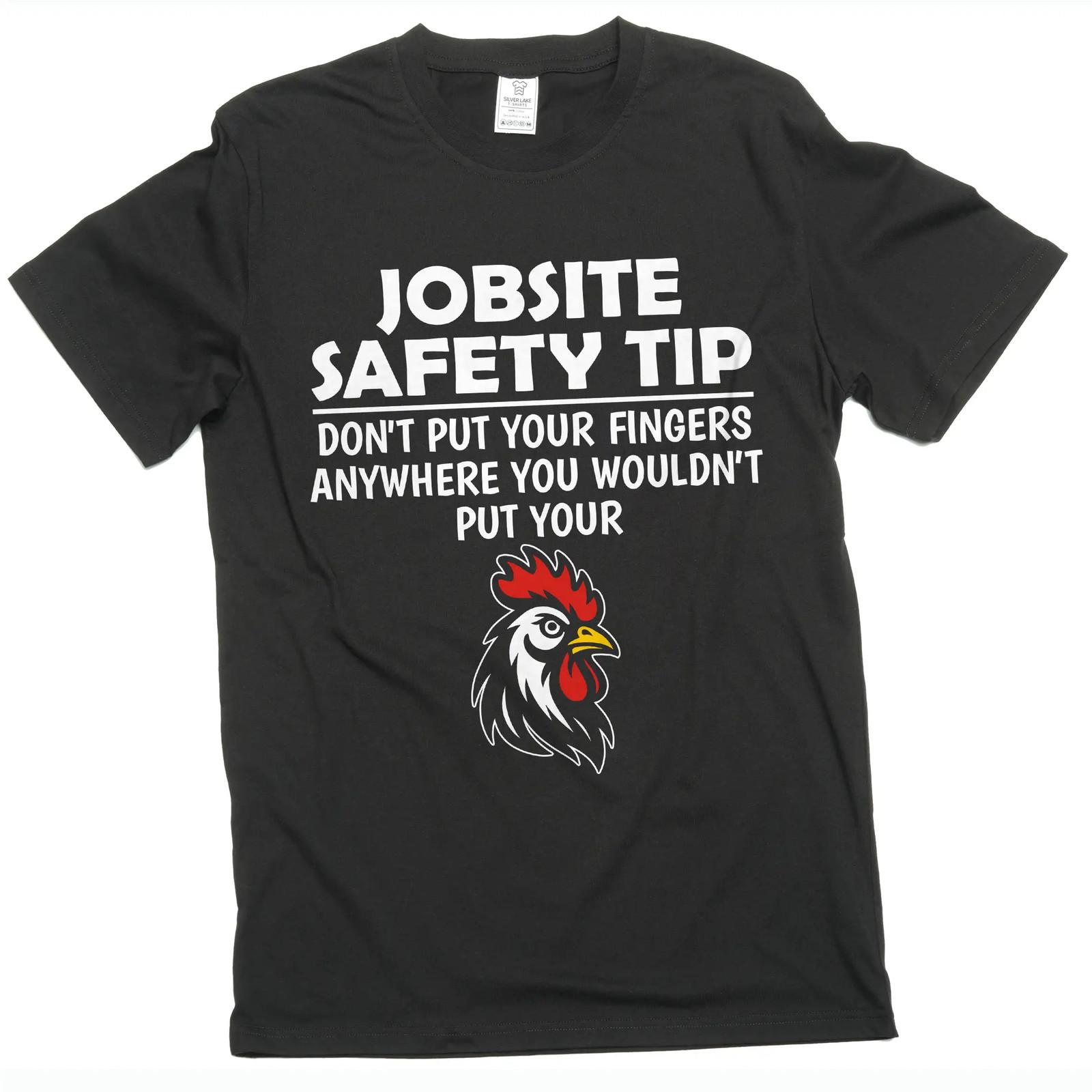 Men s Jobsite Safety T-shirt Humor Humorous T-Shirt Funny Saying Tee For Him Men 4XL